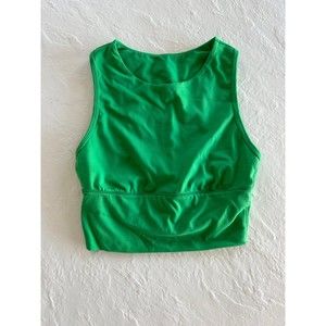 All In Motion Green Sculpt Muscle Sports Bra High Neck